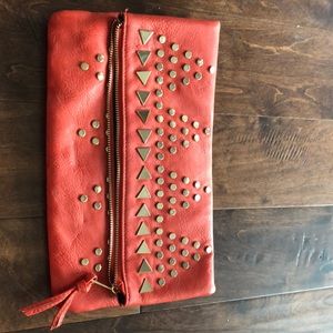 Red oversized clutch